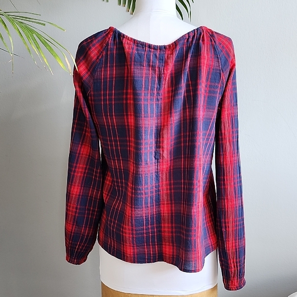 GAP Red and Blue Plaid Blouse - Picture 2 of 8